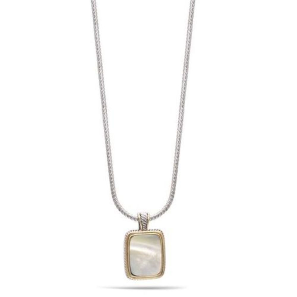 New! Cable Motif Mother‎ of Pearl Necklace